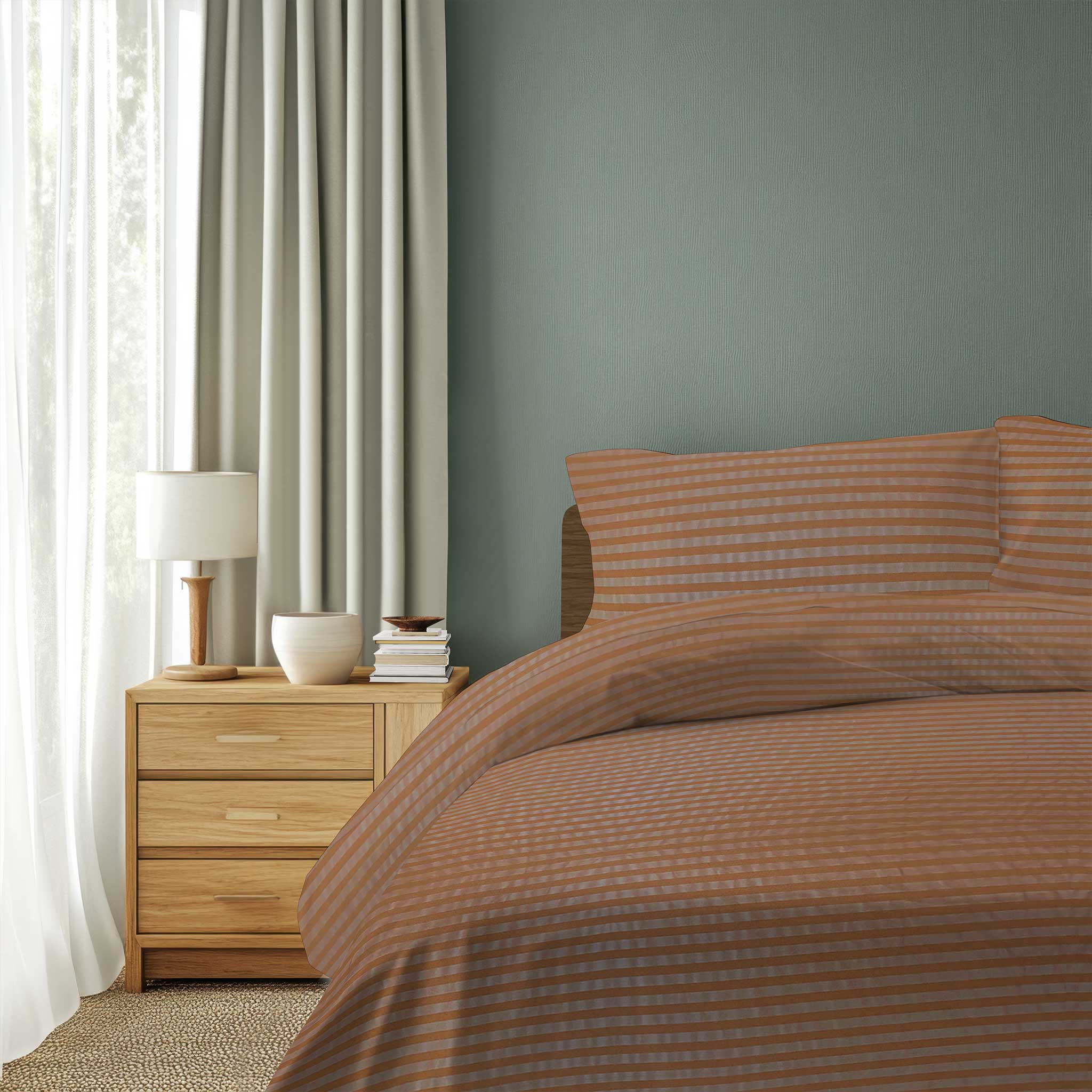 Amber Copper Stripe - Duvet Set