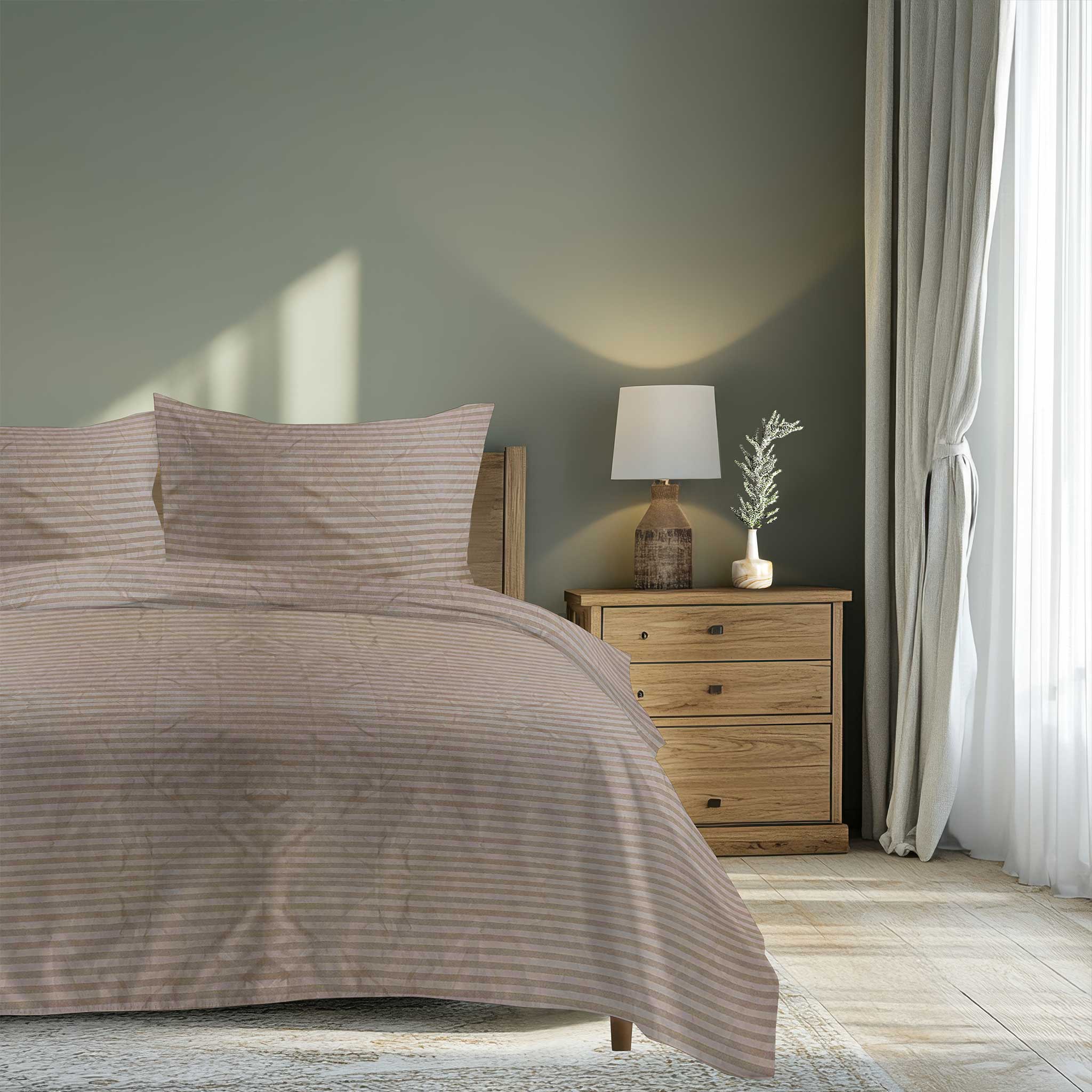 Royal Brown Stripe - Duvet Set