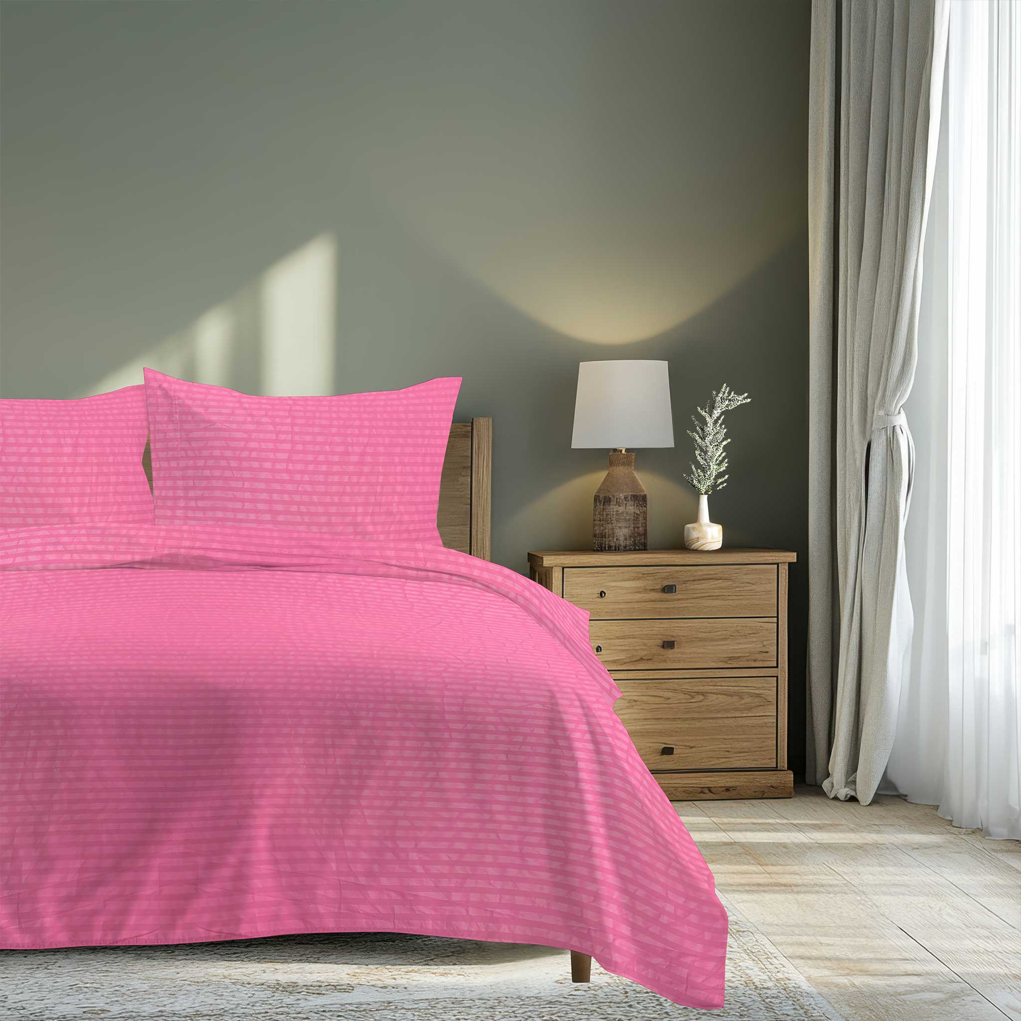 Vivid Tpink Stripe - Duvet Set