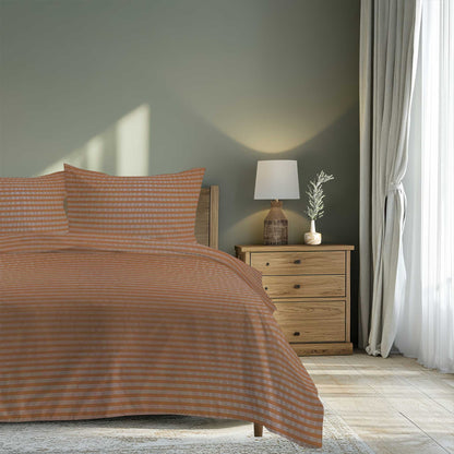 Amber Copper Stripe - Duvet Set