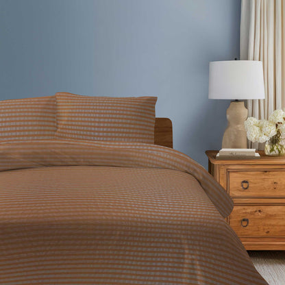 Amber Copper Stripe - Duvet Set